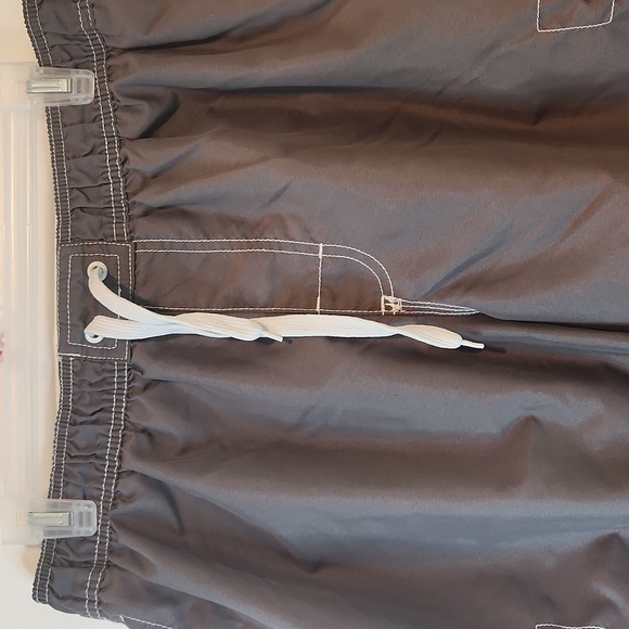 Kanu Surf Board Shorts Gray Swim Beach Cargo Pockets Lined Drawstring Men's L - Picture 4 of 10